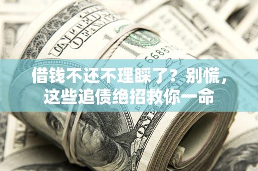 武汉借钱不还不理睬了？别慌，这些追债绝招救你一命
